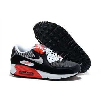 Nike Air Max 90 Womens Shoes New Special Black White Red Silver Uk